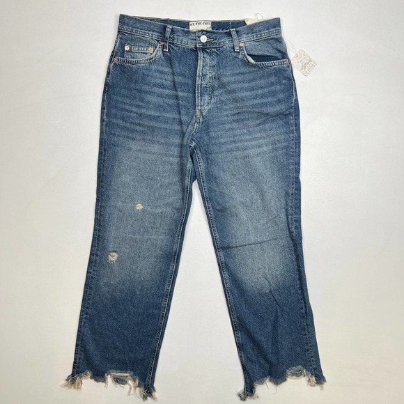 Free People Maggie Mid Rise Straight-Leg Jeans NWT Size 28 - Picture 3 of 11